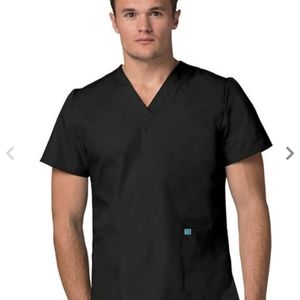 Adar Universal Unisex Black Scrub Top